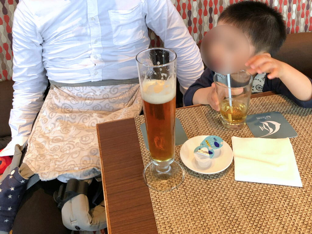 ビールとアップルジュース